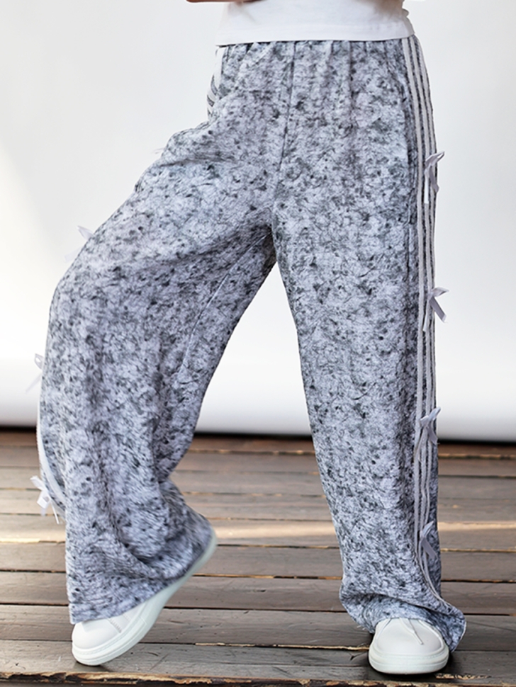 Комплект футболка и брюки для девочек БУШОН ST110, цвет серый/белый