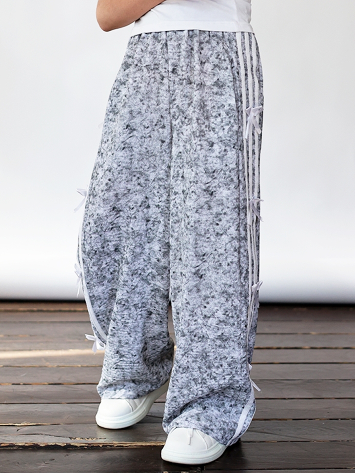 Комплект футболка и брюки для девочек БУШОН ST110, цвет серый/белый