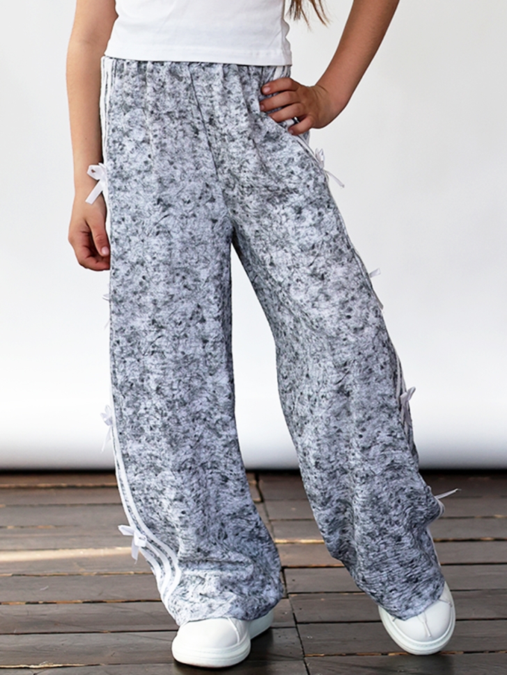 Комплект футболка и брюки для девочек БУШОН ST110, цвет серый/белый