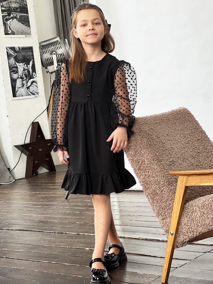 Платье для девочки нарядное БУШОН ST52, цвет черный