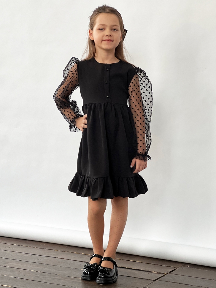 Платье для девочки нарядное БУШОН ST52, цвет черный