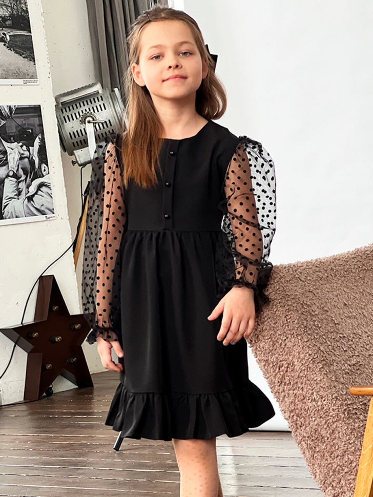 Платье для девочки нарядное БУШОН ST52, цвет черный