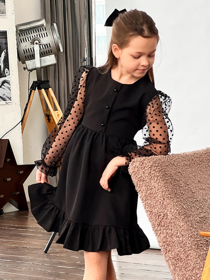 Платье для девочки нарядное БУШОН ST52, цвет черный