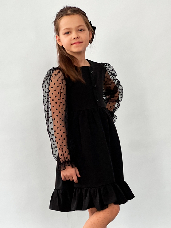 Платье для девочки нарядное БУШОН ST52, цвет черный