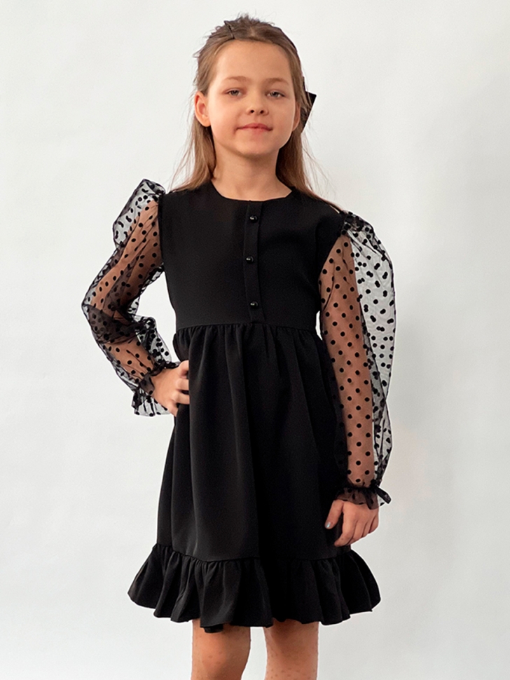 Платье для девочки нарядное БУШОН ST52, цвет черный