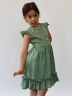 Платье для девочки вискоза БУШОН ST66, цвет зеленый цветы 