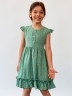 Платье для девочки вискоза БУШОН ST66, цвет зеленый цветы 