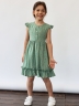 Платье для девочки вискоза БУШОН ST66, цвет зеленый цветы 