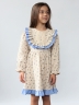 Платье для девочки нарядное БУШОН ST592, цвет бежевый/голубой 
