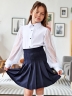 Юбка для девочек школьная БУШОН, модель SK90, цвет темно-синий