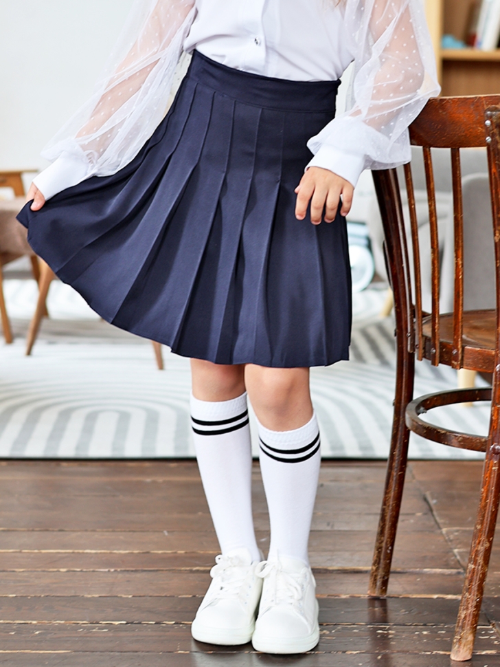 Юбка для девочек школьная БУШОН, модель SK90, цвет темно-синий