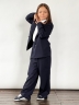 Костюм для девочки пиджак и брюки БУШОН SK80, цвет темно-синий 