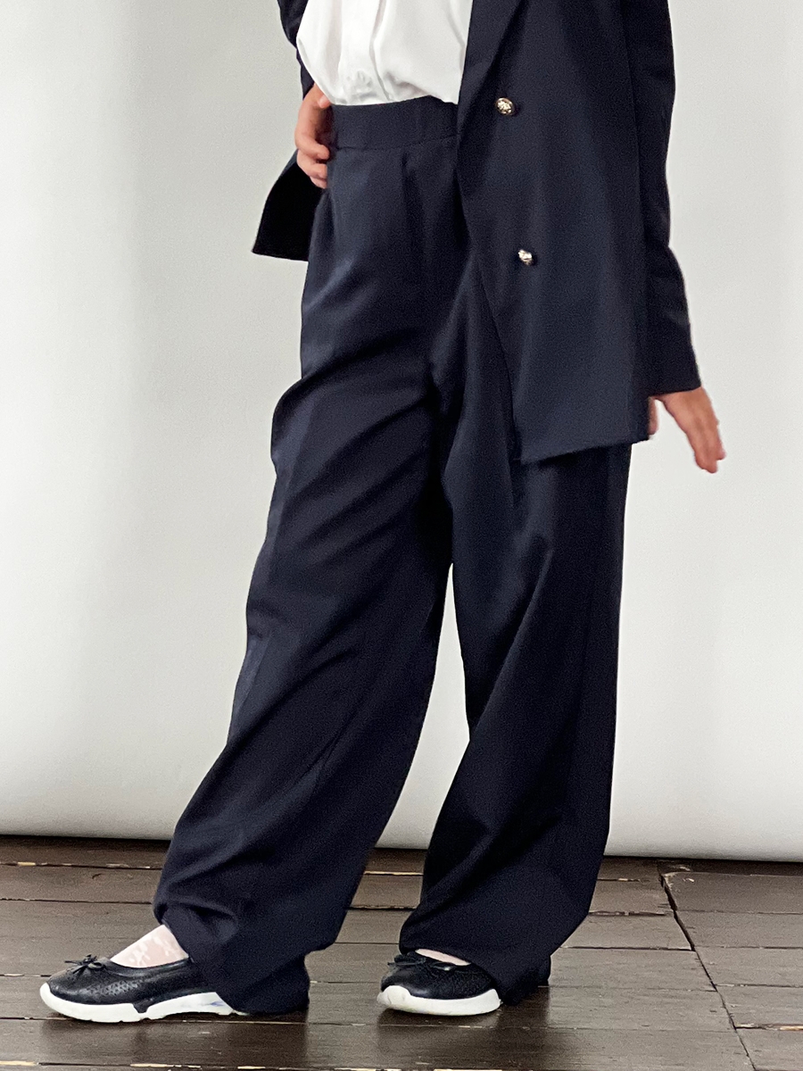 Костюм для девочки пиджак и брюки БУШОН SK80, цвет темно-синий 