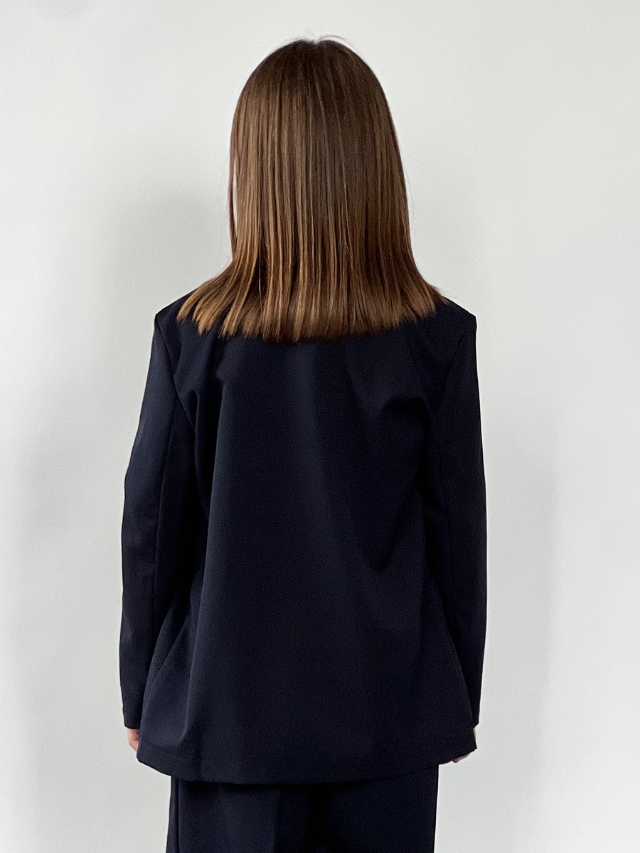 Костюм для девочки пиджак и брюки БУШОН SK80, цвет темно-синий 