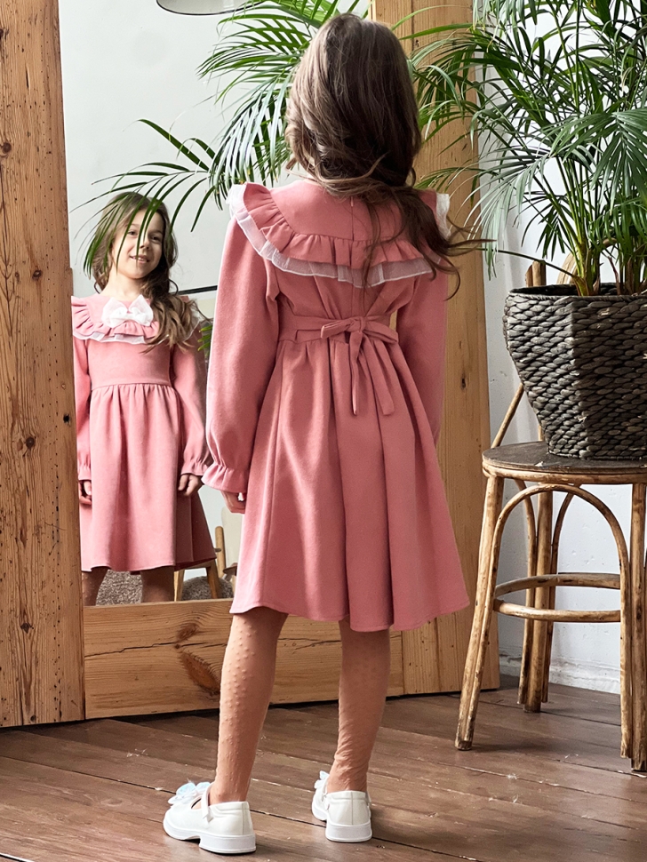 Платье для девочки нарядное БУШОН ST59, цвет темно-розовый