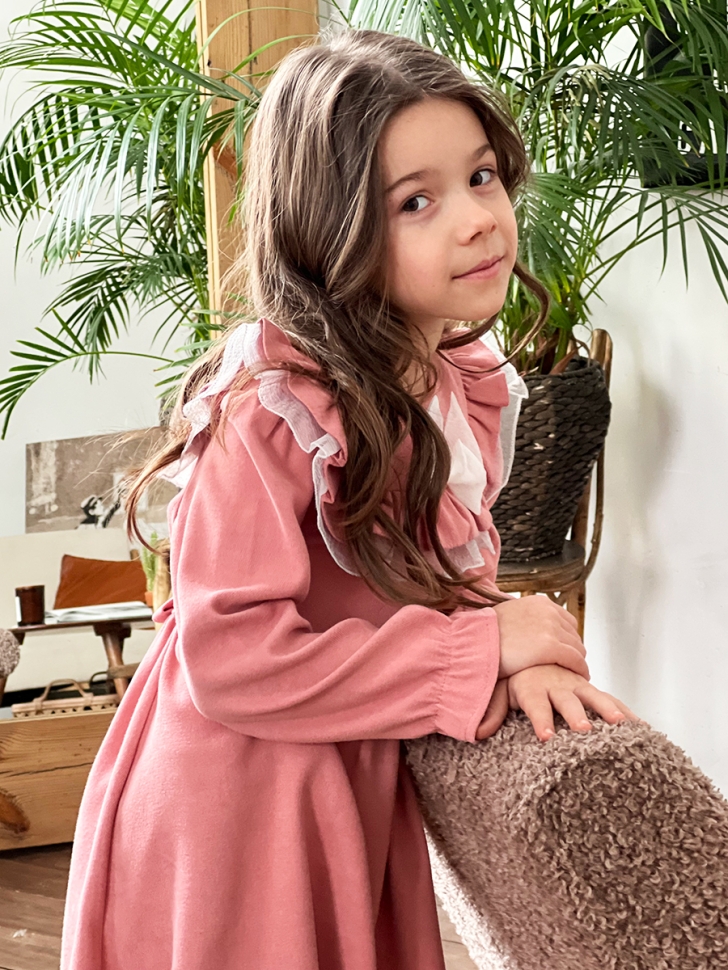 Платье для девочки нарядное БУШОН ST59, цвет темно-розовый