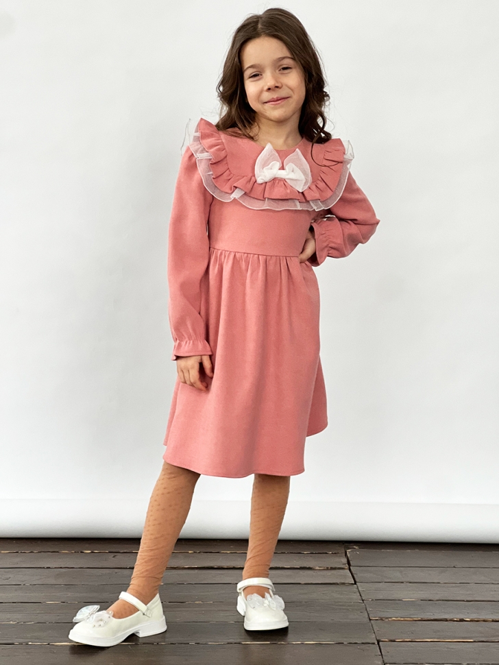 Платье для девочки нарядное БУШОН ST59, цвет темно-розовый