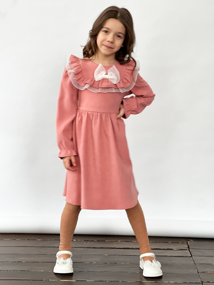 Платье для девочки нарядное БУШОН ST59, цвет темно-розовый