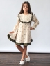 Платье для девочки нарядное БУШОН ST592, цвет бежевый/хаки 