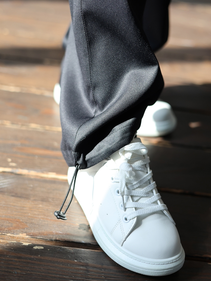 Комплект лонгслив и брюки для девочек БУШОН ST112, цвет черный/белый