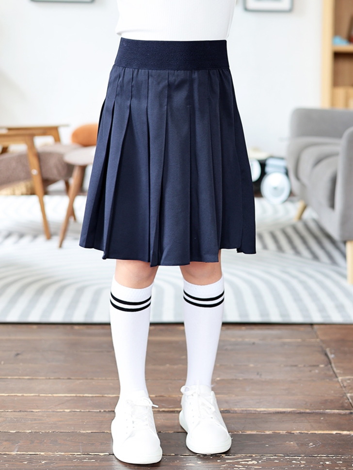 Юбка для девочек школьная БУШОН, модель SK90, цвет темно-синий
