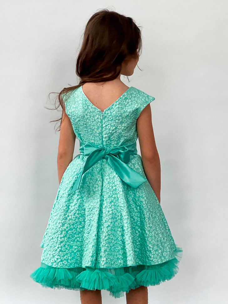 Платье для девочки праздничное БУШОН ST36, цвет бирюзовый 