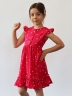 Платье для девочки вискоза БУШОН ST66, цвет фуксия принт сердце
