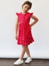 Платье для девочки вискоза БУШОН ST66, цвет фуксия принт сердце