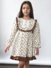 Платье для девочки нарядное БУШОН ST592, цвет светло-бежевый/коричневый 