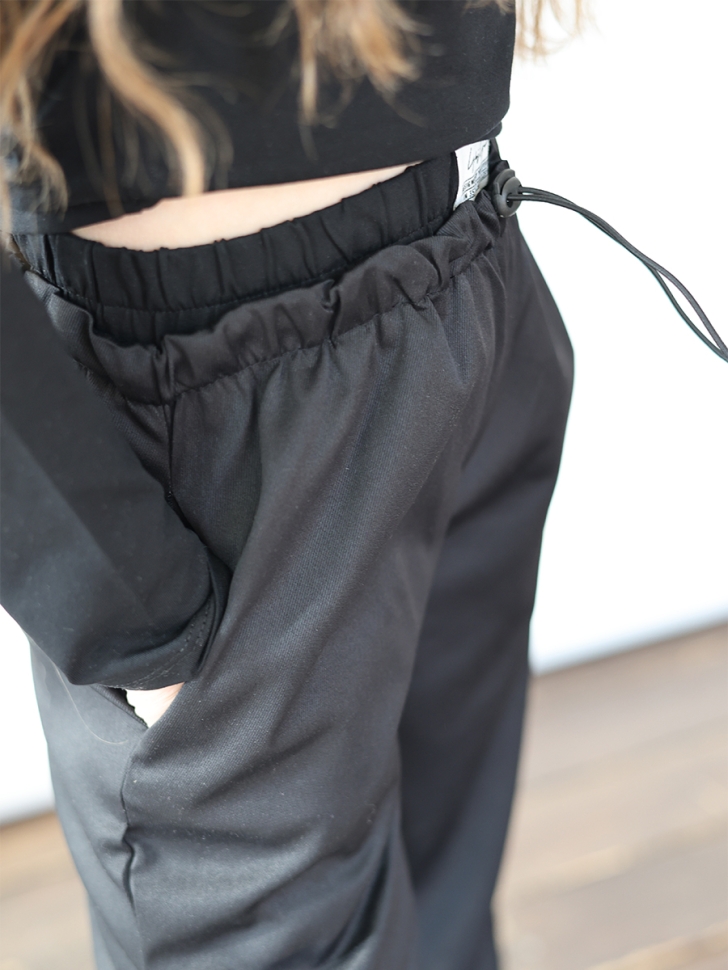 Комплект лонгслив и брюки для девочек БУШОН ST112, цвет черный/черный