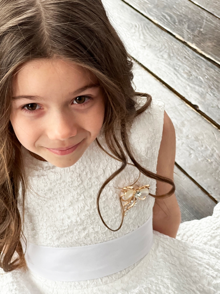 Платье для девочки праздничное БУШОН ST36, цвет белый 