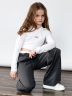 Комплект лонгслив и брюки для девочек БУШОН ST112, цвет черный/белый