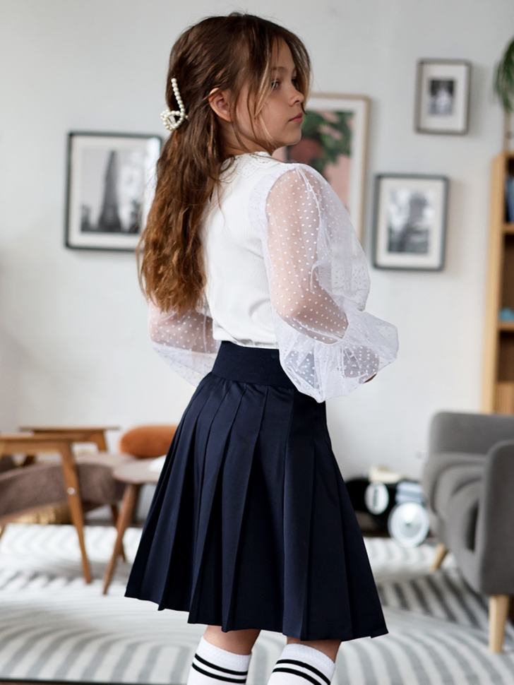 Блузка для девочек школьная БУШОН SK54, цвет белый