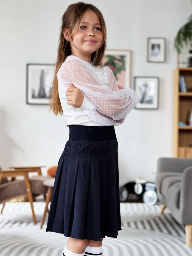 Блузка для девочек школьная БУШОН SK54, цвет белый