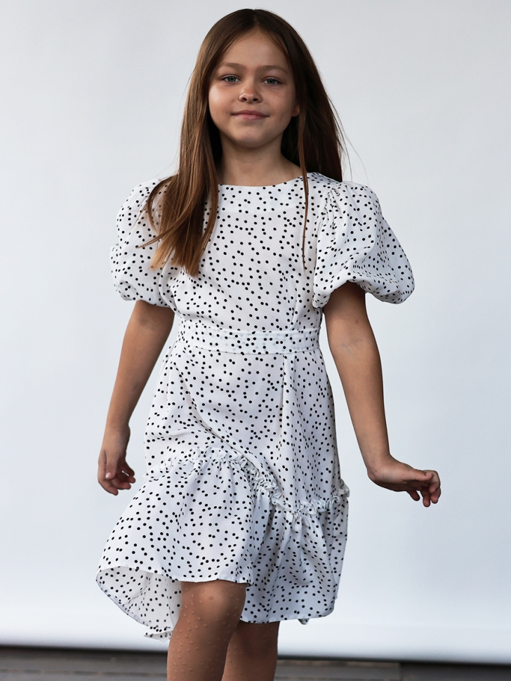 Платье для девочки нарядное БУШОН ST62, цвет белый