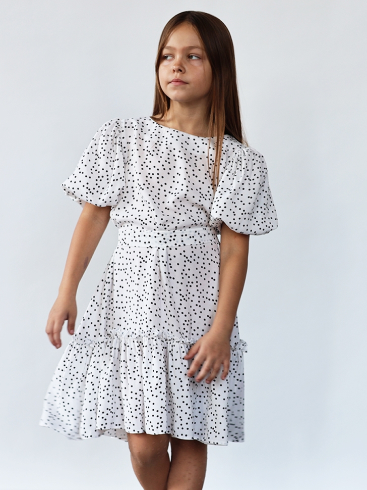 Платье для девочки нарядное БУШОН ST62, цвет белый