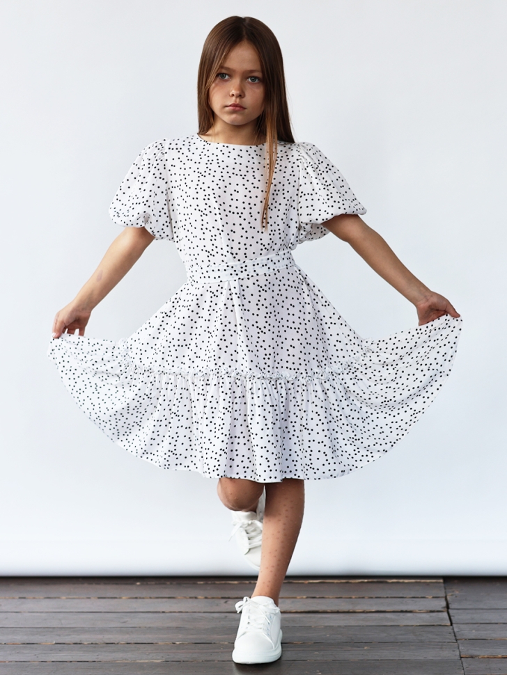 Платье для девочки нарядное БУШОН ST62, цвет белый