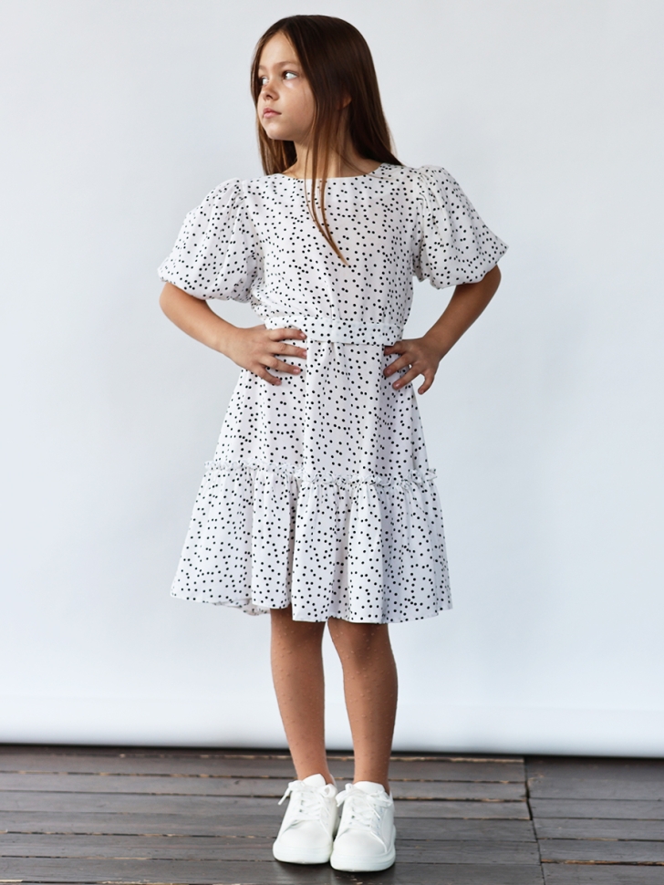 Платье для девочки нарядное БУШОН ST62, цвет белый