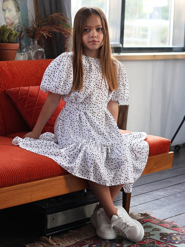 Платье для девочки нарядное БУШОН ST62, цвет белый