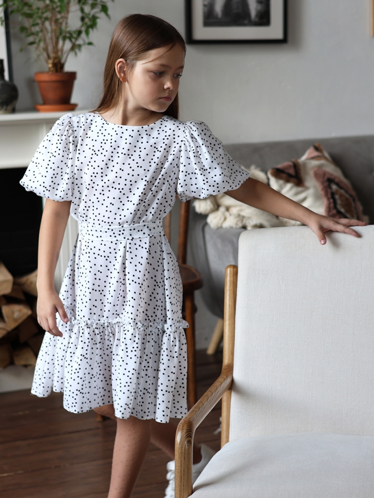 Платье для девочки нарядное БУШОН ST62, цвет белый