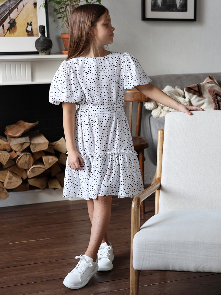 Платье для девочки нарядное БУШОН ST62, цвет белый