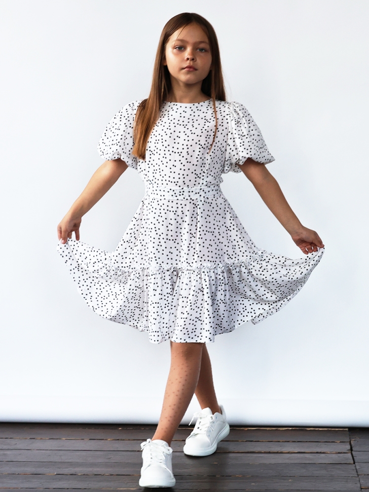 Платье для девочки нарядное БУШОН ST62, цвет белый