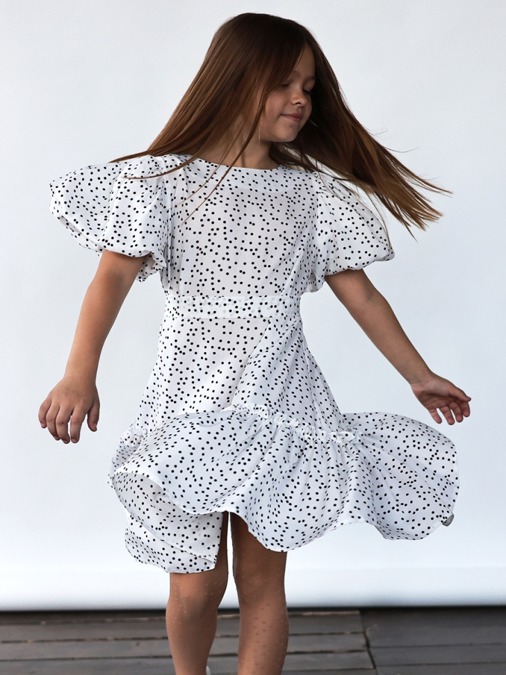 Платье для девочки нарядное БУШОН ST62, цвет белый