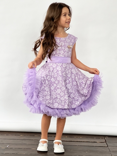 Платье для девочки праздничное БУШОН ST36, цвет сиреневый