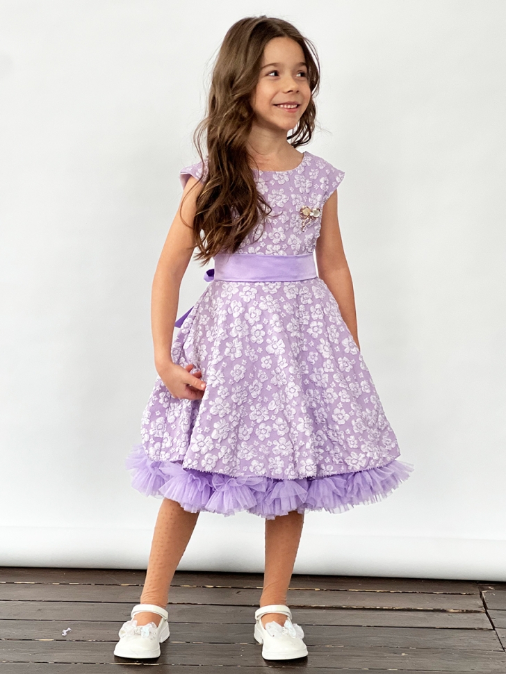 Платье для девочки праздничное БУШОН ST36, цвет сиреневый 