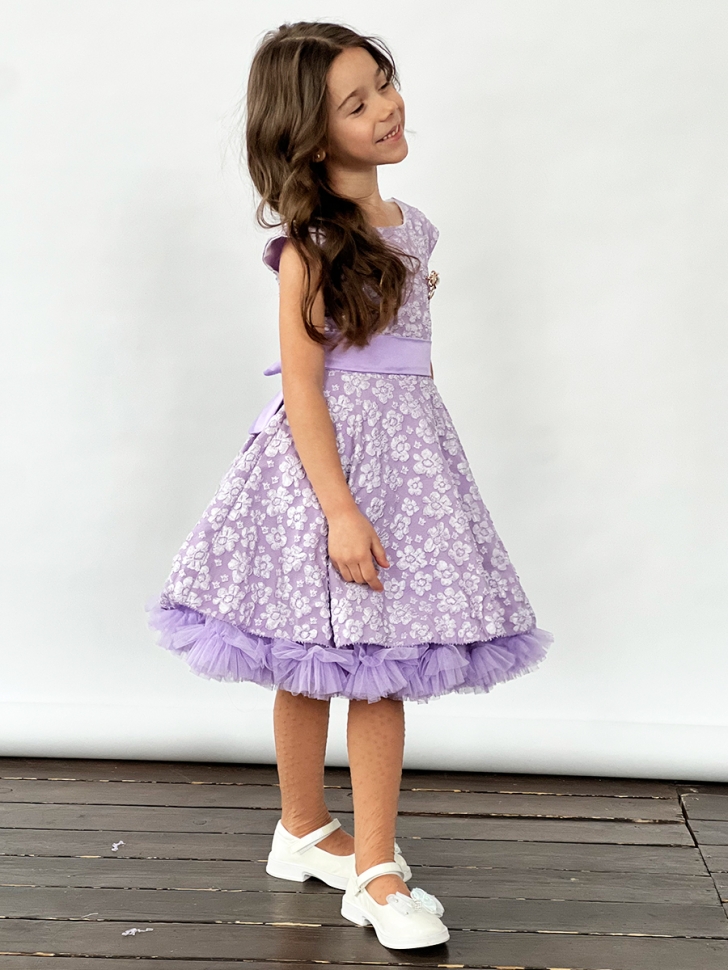 Платье для девочки праздничное БУШОН ST36, цвет сиреневый 