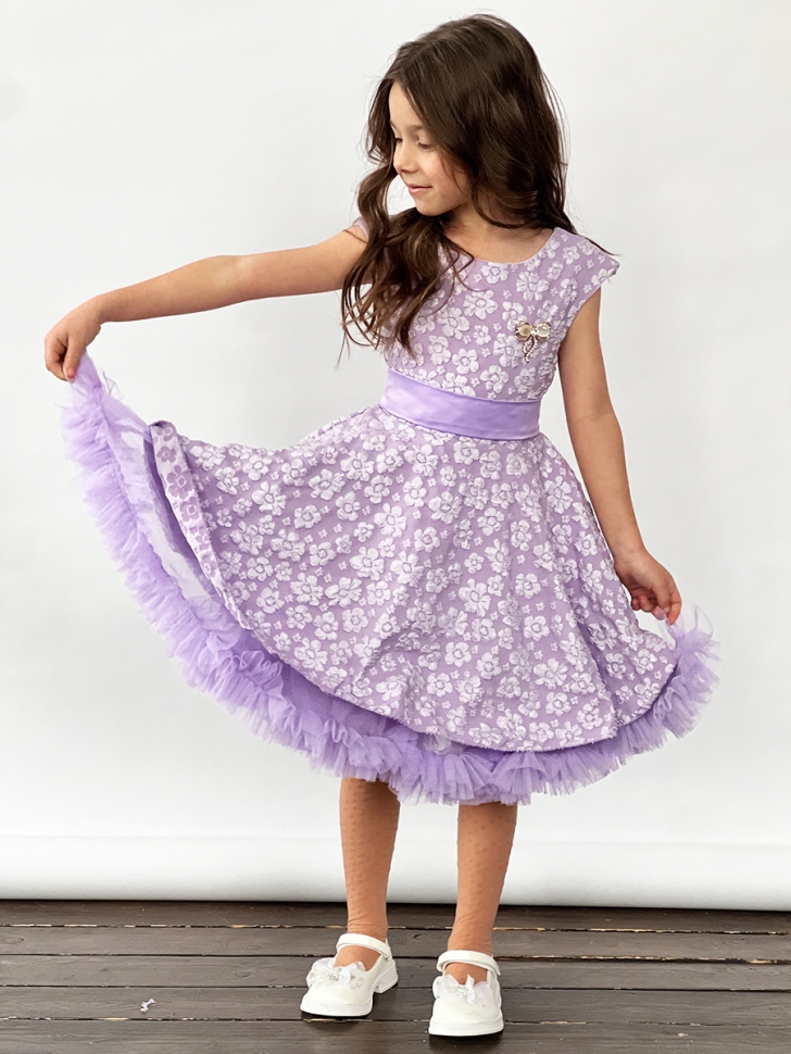 Платье для девочки праздничное БУШОН ST36, цвет сиреневый 