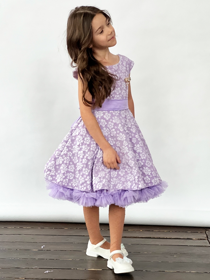 Платье для девочки праздничное БУШОН ST36, цвет сиреневый 