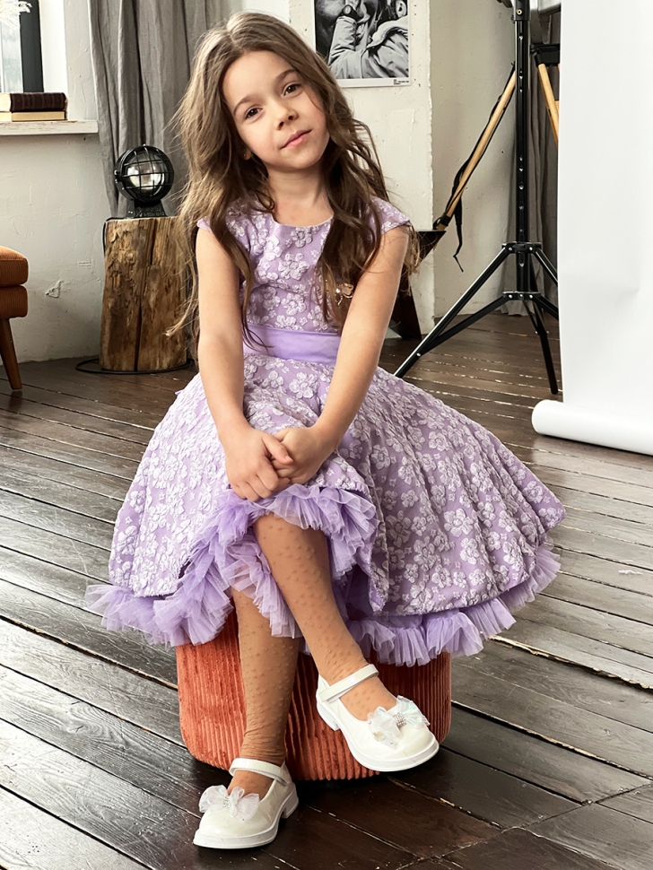 Платье для девочки праздничное БУШОН ST36, цвет сиреневый 