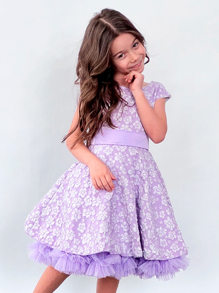 Платье для девочки праздничное БУШОН ST36, цвет сиреневый 